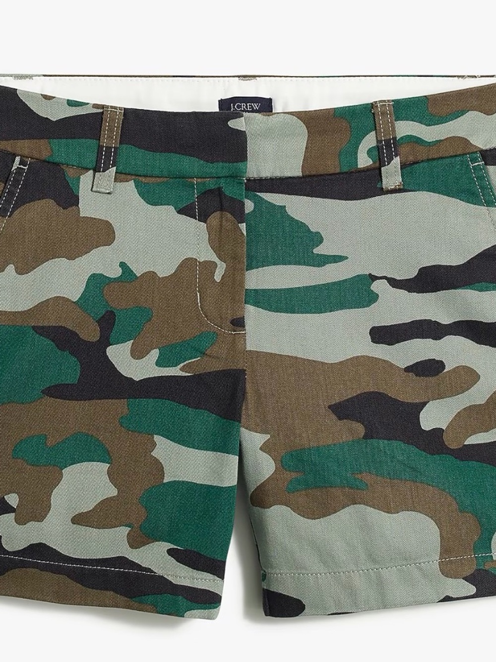 J. Crew Women's Camouflage Shorts - Green & Brown Camo